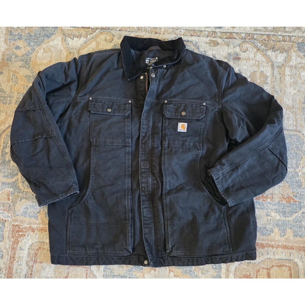 Carhartt Full Swing Relaxed Fit Washed Duck Insulated Traditional Coat, Blue XXL